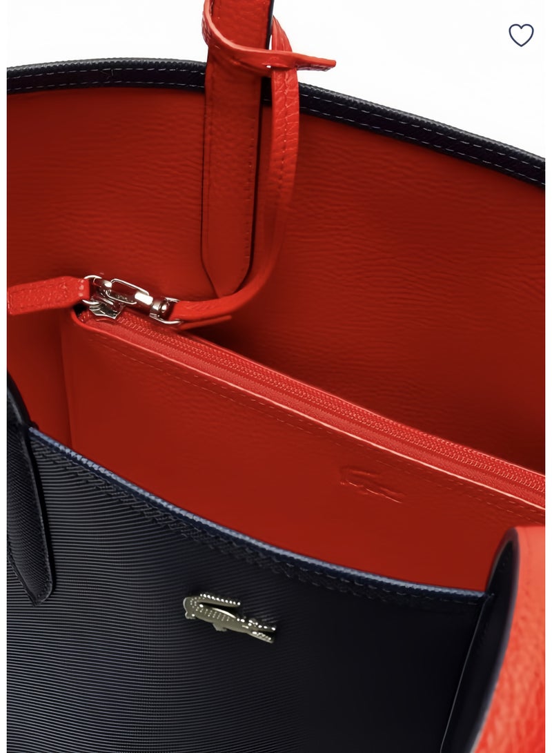 Lacoste Women's Double sided Two tone Large Capacity Handbag, Fashionable Multi functional, Navy blue and Red - Image 5